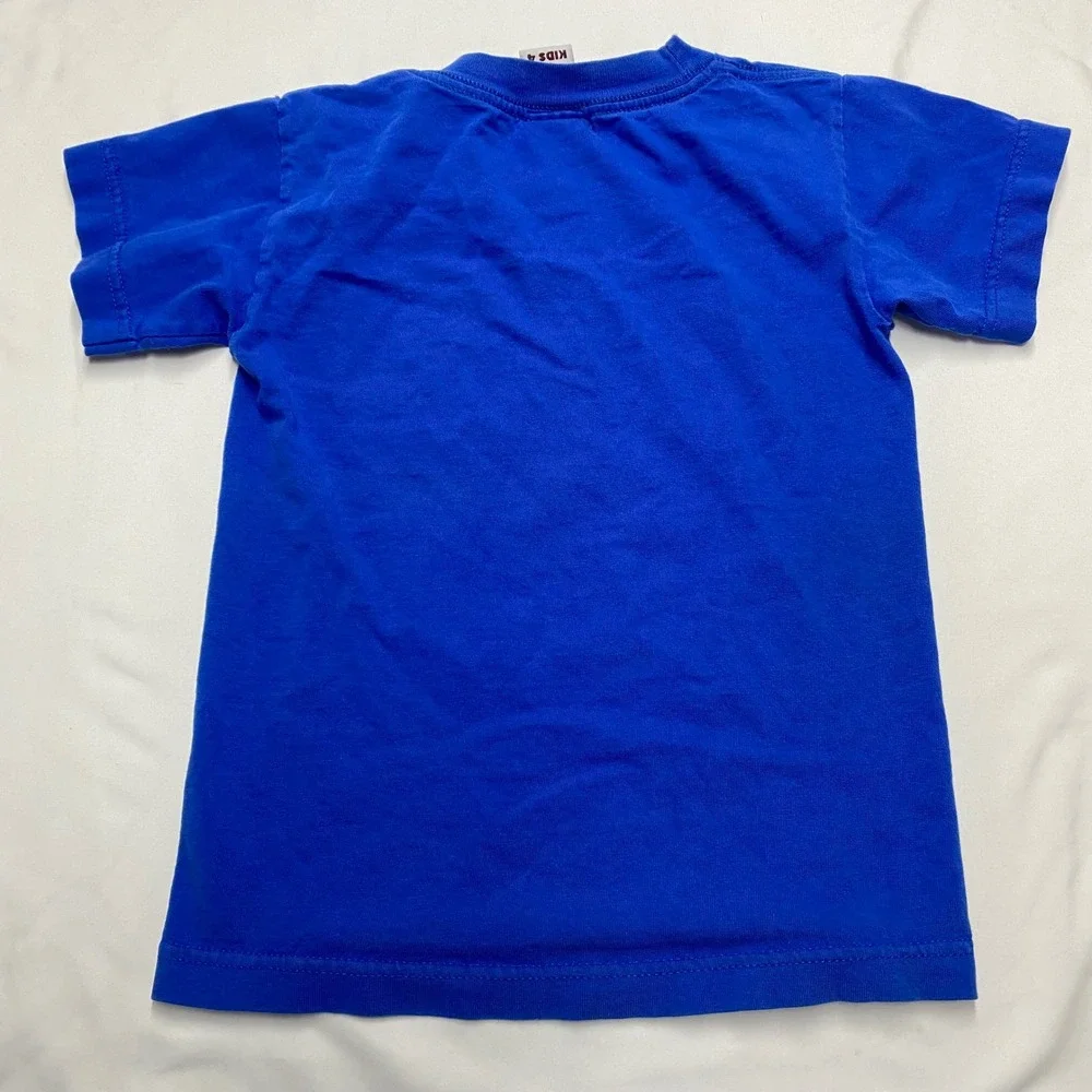 Vintage 1998 WWF Stone Cold Steve Austin Kids T-Shirt Blue Size 4 Mt Tees 90s